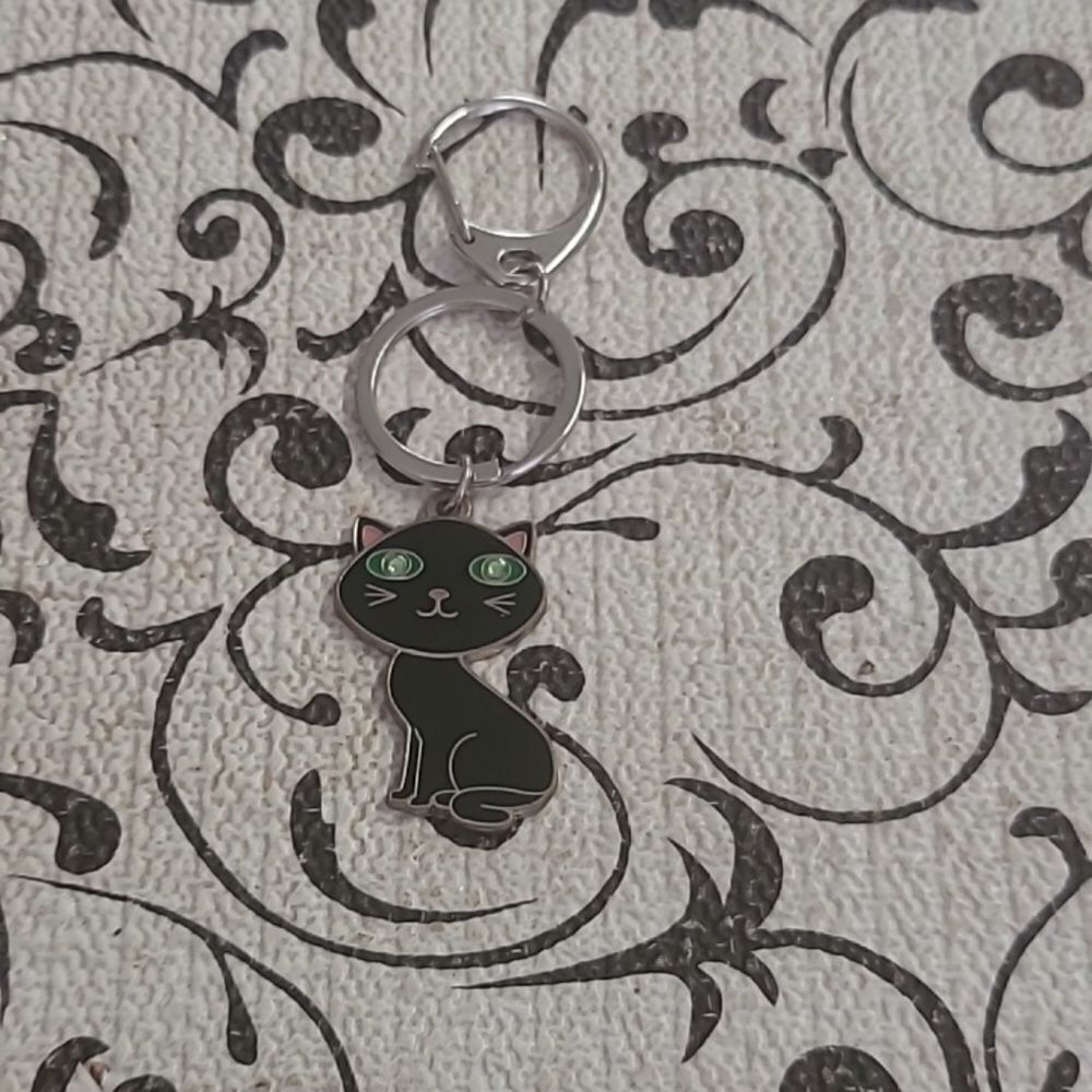 Black Cat Bag Charm / Keychain